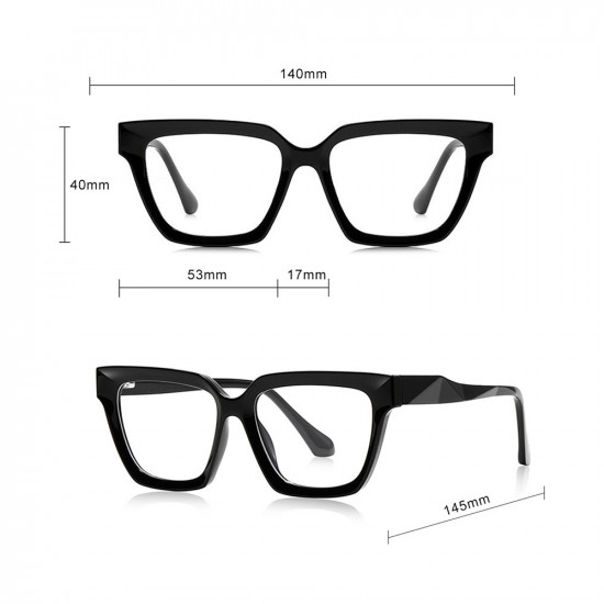 Techsuit Anti Blue Light Glasses Reflex PC (LS083) for Women, Oversized, Square Black Techsuit Anti Blue Light Glasses Reflex PC (LS083) for Women, Oversized, Square Black