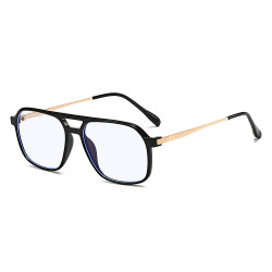 Techsuit Anti Blue Light Glasses Reflex PC (83092) Unisex, Oversized, Square Black / Gold