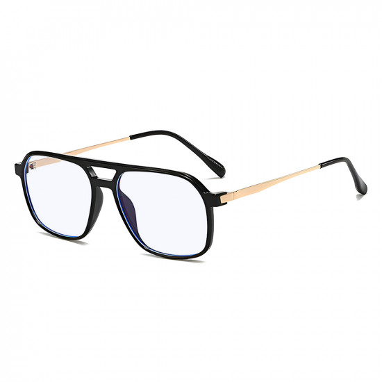 Techsuit Anti Blue Light Glasses Reflex PC (83092) Unisex, Oversized, Square Black / Gold Techsuit Anti Blue Light Glasses Reflex PC (83092) Unisex, Oversized, Square Black / Gold