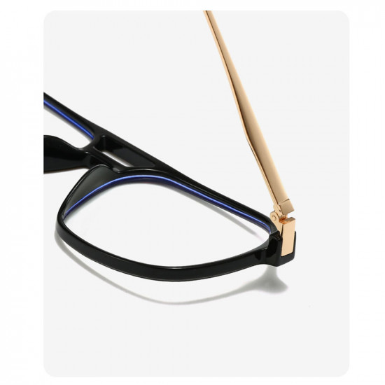 Techsuit Anti Blue Light Glasses Reflex PC (83092) Unisex, Oversized, Square Black / Gold Techsuit Anti Blue Light Glasses Reflex PC (83092) Unisex, Oversized, Square Black / Gold