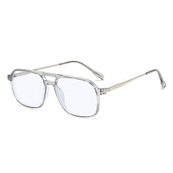 Techsuit Anti Blue Light Glasses Reflex PC (83092) Unisex, Oversized, Square Transparent / Silver