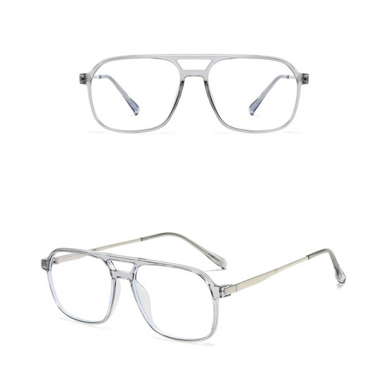 Techsuit Anti Blue Light Glasses Reflex PC (83092) Unisex, Oversized, Square Transparent / Silver Techsuit Anti Blue Light Glasses Reflex PC (83092) Unisex, Oversized, Square Transparent / Silver