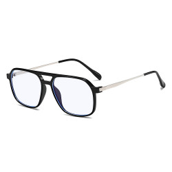 Techsuit Anti Blue Light Glasses Reflex PC (83092) Unisex, Oversized, Square Sand Black / Silver
