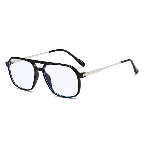 Techsuit Anti Blue Light Glasses Reflex PC (83092) Unisex, Oversized, Square Sand Black / Silver