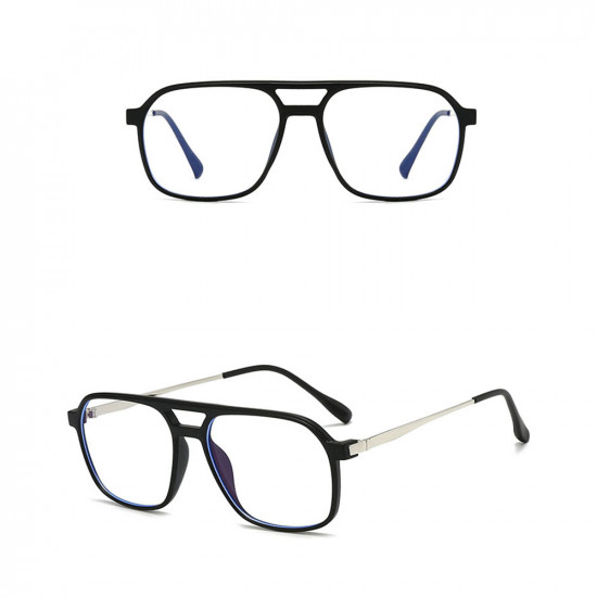 Techsuit Anti Blue Light Glasses Reflex PC (83092) Unisex, Oversized, Square Sand Black / Silver