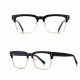 Techsuit Anti Blue Light Glasses Reflex PC (2205) for Women, Square Black / Gold