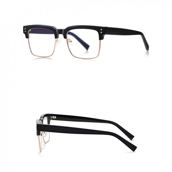 Techsuit Anti Blue Light Glasses Reflex PC (2205) for Women, Square Black / Gold