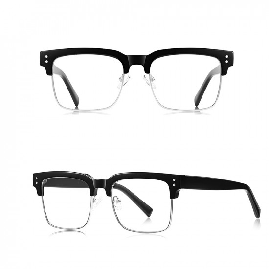 Techsuit Anti Blue Light Glasses Reflex PC (2205) for Women, Square Black / Silver Techsuit Anti Blue Light Glasses Reflex PC (2205) for Women, Square Black / Silver