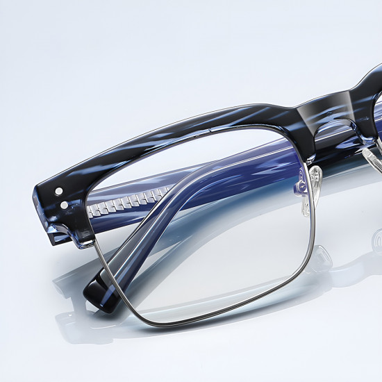 Techsuit Anti Blue Light Glasses Reflex PC (2205) for Women, Square Black / Silver Techsuit Anti Blue Light Glasses Reflex PC (2205) for Women, Square Black / Silver
