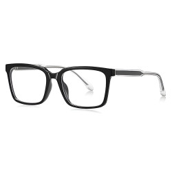 Techsuit Anti Blue Light Glasses Reflex PC (LS091) for Men, Flat Top Black