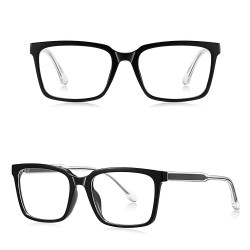 Techsuit Anti Blue Light Glasses Reflex PC (LS091) for Men, Flat Top Black