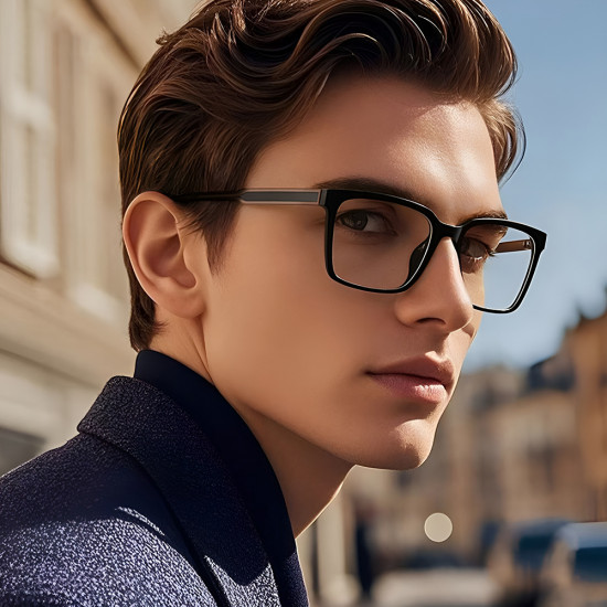 Techsuit Anti Blue Light Glasses Reflex PC (LS091) for Men, Flat Top Black Techsuit Anti Blue Light Glasses Reflex PC (LS091) for Men, Flat Top Black