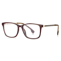Techsuit Anti Blue Light Glasses Reflex PC (LS202) for Women, Flat Top Redwood