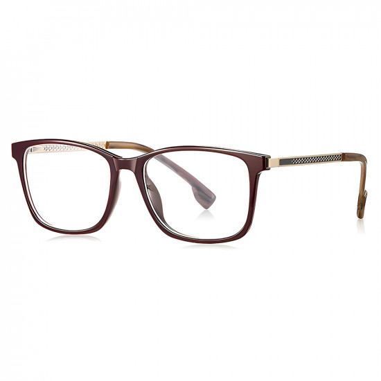Techsuit Anti Blue Light Glasses Reflex PC (LS202) for Women, Flat Top Redwood
