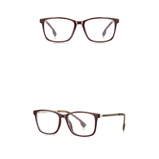 Techsuit Anti Blue Light Glasses Reflex PC (LS202) for Women, Flat Top Redwood