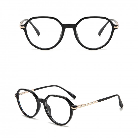 Techsuit Premium Anti Blue Light Glasses Reflex PC (TM1062) Unisex, Browline Black