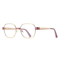 Techsuit Anti Blue Light Glasses Reflex PC (3172) for Women, Rectangular Pink / Gold