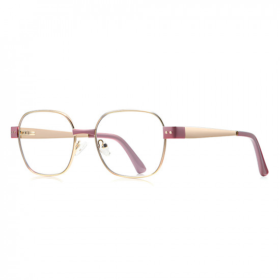Techsuit Anti Blue Light Glasses Reflex PC (3172) for Women, Rectangular Pink / Gold Techsuit Anti Blue Light Glasses Reflex PC (3172) for Women, Rectangular Pink / Gold