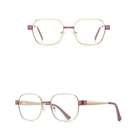 Techsuit Anti Blue Light Glasses Reflex PC (3172) for Women, Rectangular Pink / Gold Techsuit Anti Blue Light Glasses Reflex PC (3172) for Women, Rectangular Pink / Gold