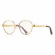 Techsuit Anti Blue Light Glasses Reflex PC (3175) for Women, Round Gold / Print