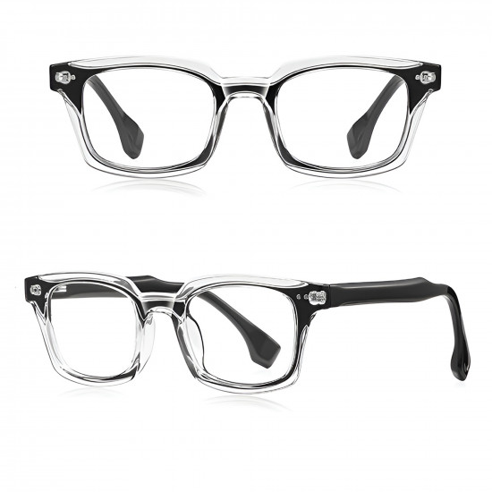 Techsuit Anti Blue Light Glasses Reflex PC (LS084) for Men, Rectangular Black / Transparent Techsuit Anti Blue Light Glasses Reflex PC (LS084) for Men, Rectangular Black / Transparent