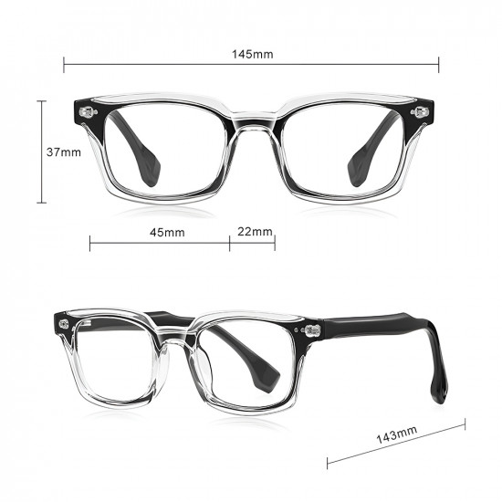 Techsuit Anti Blue Light Glasses Reflex PC (LS084) for Men, Rectangular Black / Transparent Techsuit Anti Blue Light Glasses Reflex PC (LS084) for Men, Rectangular Black / Transparent