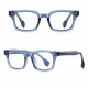 Techsuit Anti Blue Light Glasses Reflex PC (LS084) for Men, Rectangular Blue Transparent Techsuit Anti Blue Light Glasses Reflex PC (LS084) for Men, Rectangular Blue Transparent