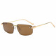 Techsuit Premium Sunglasses (S098) Unisex, Rectangular Lens, Rimless, Sleek Metal Arms, Ultralight Toffee