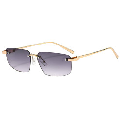 Techsuit Premium Sunglasses (S098) Unisex, Rectangular Lens, Rimless, Sleek Metal Arms, Ultralight Amethyst