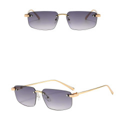 Techsuit Premium Sunglasses (S098) Unisex, Rectangular Lens, Rimless, Sleek Metal Arms, Ultralight Amethyst