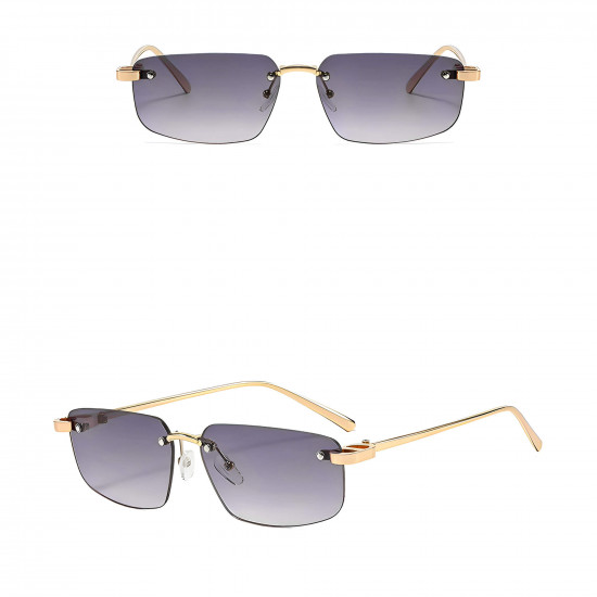 Techsuit Premium Sunglasses (S098) Unisex, Rectangular Lens, Rimless, Sleek Metal Arms, Ultralight Amethyst Techsuit Premium Sunglasses (S098) Unisex, Rectangular Lens, Rimless, Sleek Metal Arms, Ultralight Amethyst