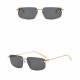 Techsuit Premium Sunglasses (S098) Unisex, Rectangular Lens, Rimless, Sleek Metal Arms, Ultralight Royal