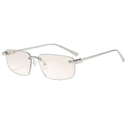 Techsuit Premium Sunglasses (S098) Unisex, Rectangular Lens, Rimless, Sleek Metal Arms, Ultralight Moonlight