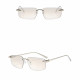 Techsuit Premium Sunglasses (S098) Unisex, Rectangular Lens, Rimless, Sleek Metal Arms, Ultralight Moonlight