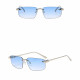 Techsuit Premium Sunglasses (S098) Unisex, Rectangular Lens, Rimless, Sleek Metal Arms, Ultralight Glacier