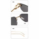Techsuit Premium Sunglasses (S098) Unisex, Rectangular Lens, Rimless, Sleek Metal Arms, Ultralight Glacier