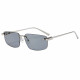 Techsuit Premium Sunglasses (S098) Unisex, Rectangular Lens, Rimless, Sleek Metal Arms, Ultralight Dark Smoke