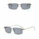 Techsuit Premium Sunglasses (S098) Unisex, Rectangular Lens, Rimless, Sleek Metal Arms, Ultralight Dark Smoke