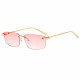 Techsuit Premium Sunglasses (S098) Unisex, Rectangular Lens, Rimless, Sleek Metal Arms, Ultralight Barbie