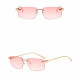 Techsuit Premium Sunglasses (S098) Unisex, Rectangular Lens, Rimless, Sleek Metal Arms, Ultralight Barbie