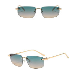 Techsuit Premium Sunglasses (S098) Unisex, Rectangular Lens, Rimless, Sleek Metal Arms, Ultralight Lagoon