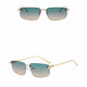 Techsuit Premium Sunglasses (S098) Unisex, Rectangular Lens, Rimless, Sleek Metal Arms, Ultralight Lagoon