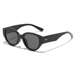 Techsuit Sunglasses (17002) for Women, PC Oval Frame, Small 90s Style Black