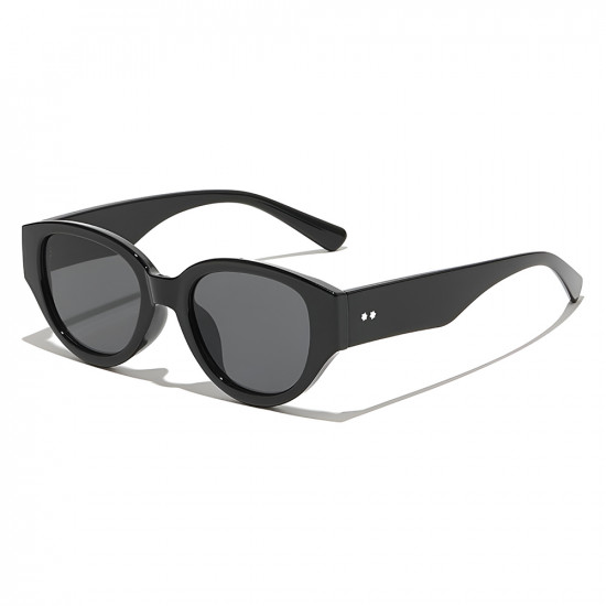 Techsuit Sunglasses (17002) for Women, PC Oval Frame, Small 90s Style Black Techsuit Sunglasses (17002) for Women, PC Oval Frame, Small 90s Style Black