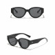 Techsuit Sunglasses (17002) for Women, PC Oval Frame, Small 90s Style Black Techsuit Sunglasses (17002) for Women, PC Oval Frame, Small 90s Style Black