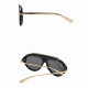 Techsuit Premium Sunglasses (8092) for Women, Retro Chic Design, Oversized Aviator, Flat Top, Metal Arms Black / Orange