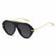 Techsuit Premium Sunglasses (8092) for Women, Retro Chic Design, Oversized Aviator, Flat Top, Metal Arms Black Techsuit Premium Sunglasses (8092) for Women, Retro Chic Design, Oversized Aviator, Flat Top, Metal Arms Black
