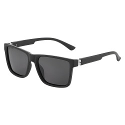 Techsuit Polarized Sunglasses (8506) for Men, UV Protection, Square Frame, Lightweight, Fashionable Matte Black