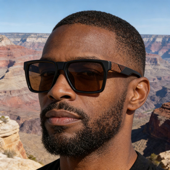 Techsuit Polarized Sunglasses (8500) for Men, TAC UV400 Lenses, Flat Top Design, Casual Look, Anti glare Tea