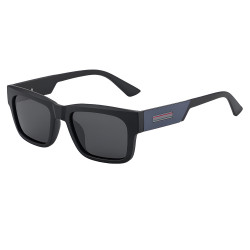 Techsuit Polarized Sunglasses (8491) for Men, UV Protection, Square Frame, TAC Lenses, All Day Wear Matte Black / Gray
